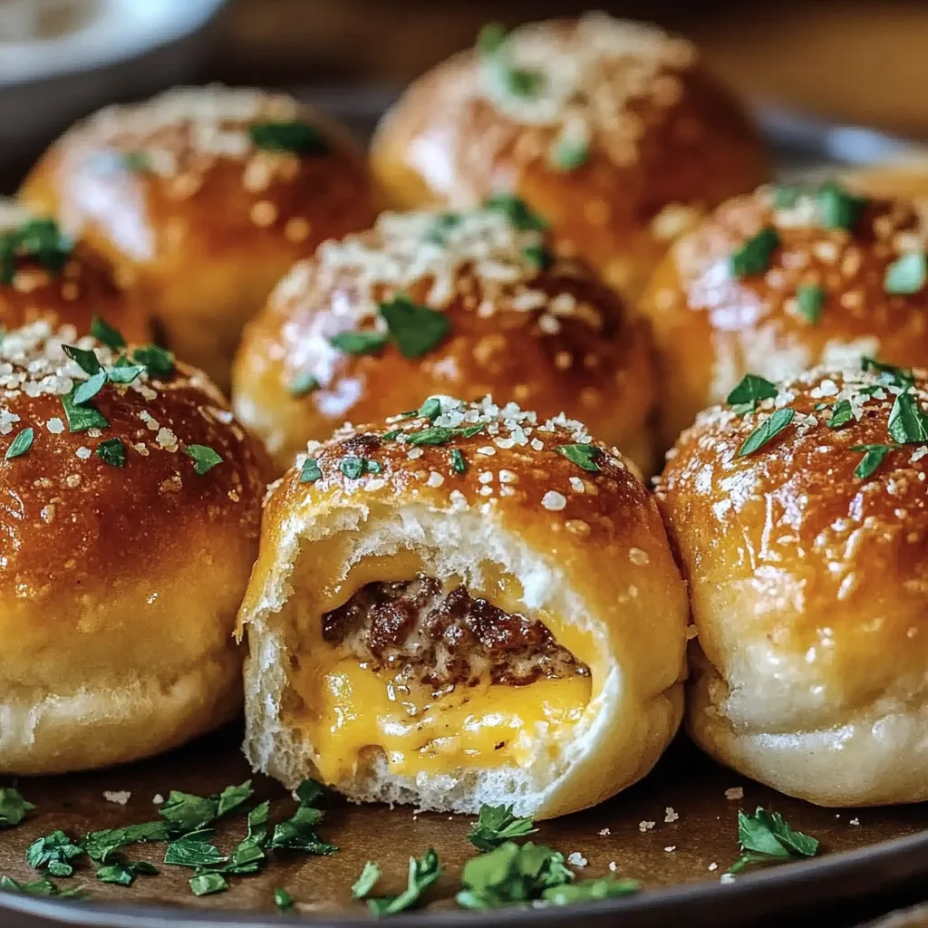 Garlic Parmesan Cheeseburger Bombs