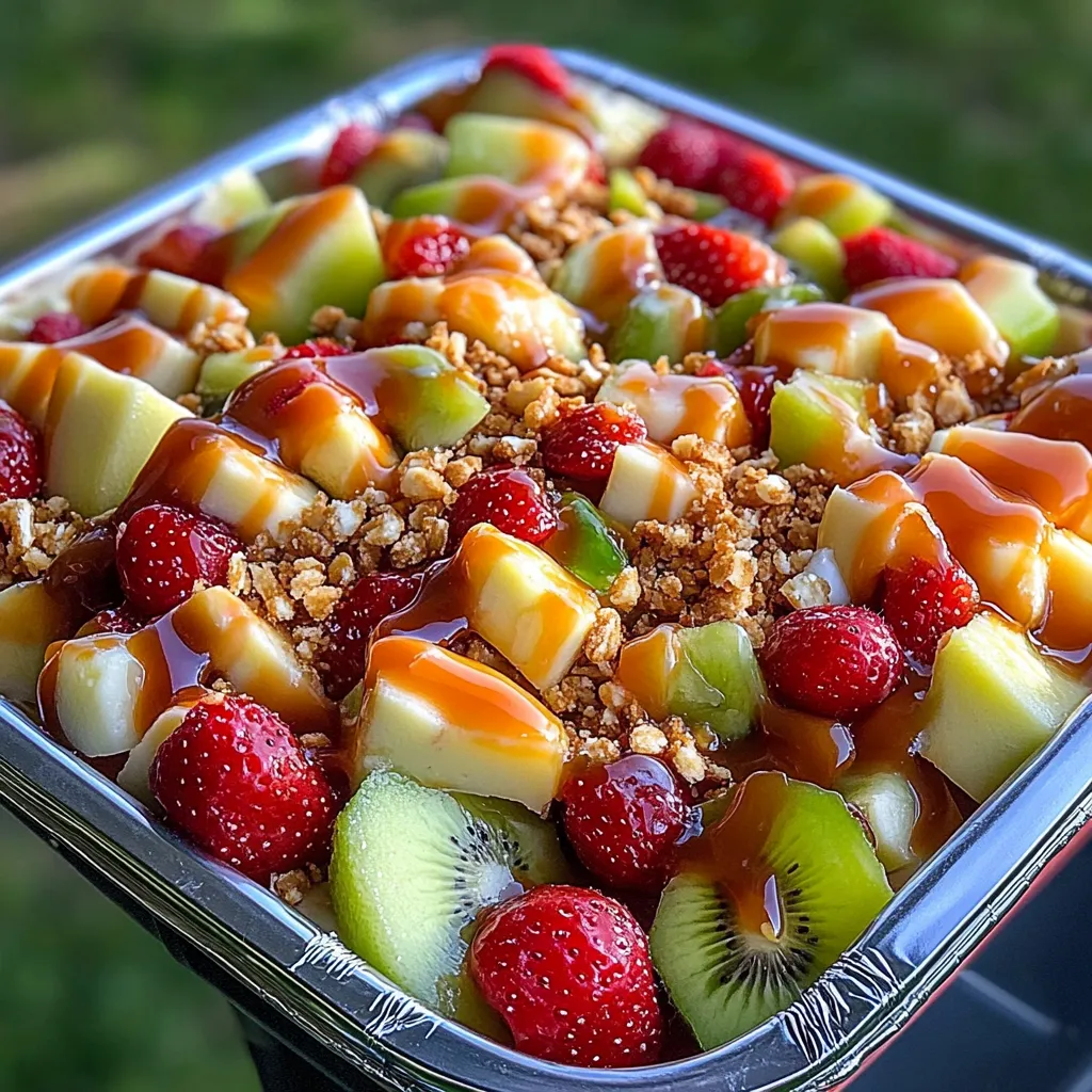 Fruit salad with cheesecake filling