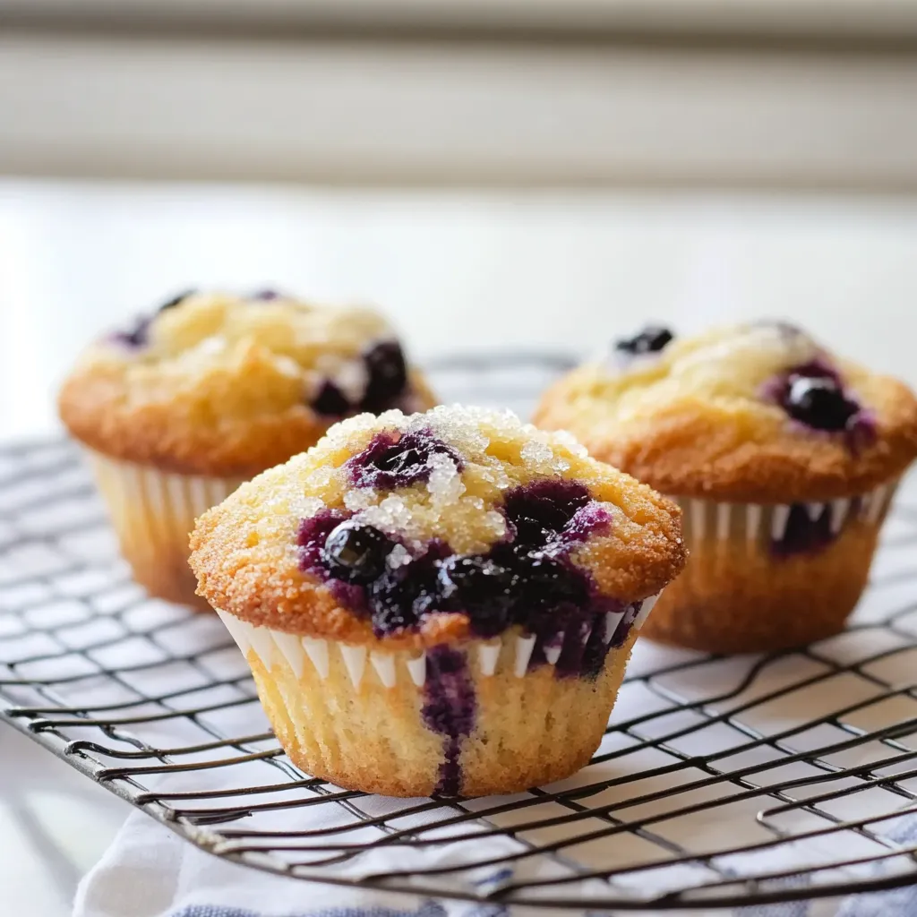 Fluffy blueberry muffins