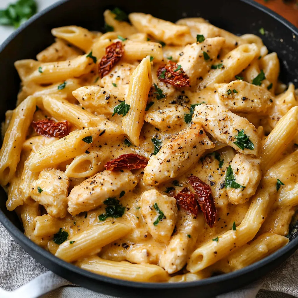 Chicken and sun-dried tomato pasta