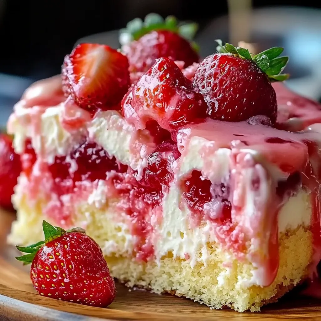 Strawberry dessert with glaze