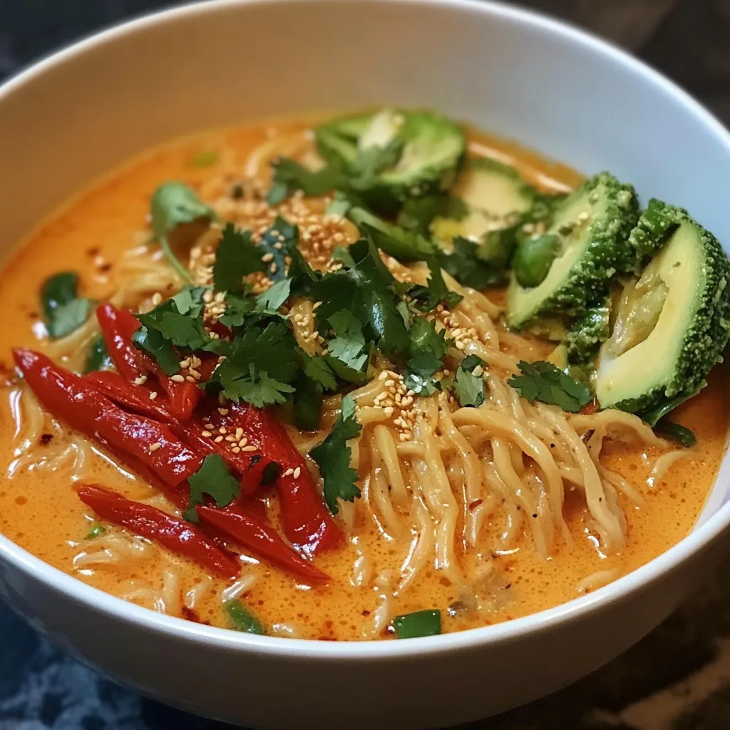 Ramen épicé au curry et lait de coco