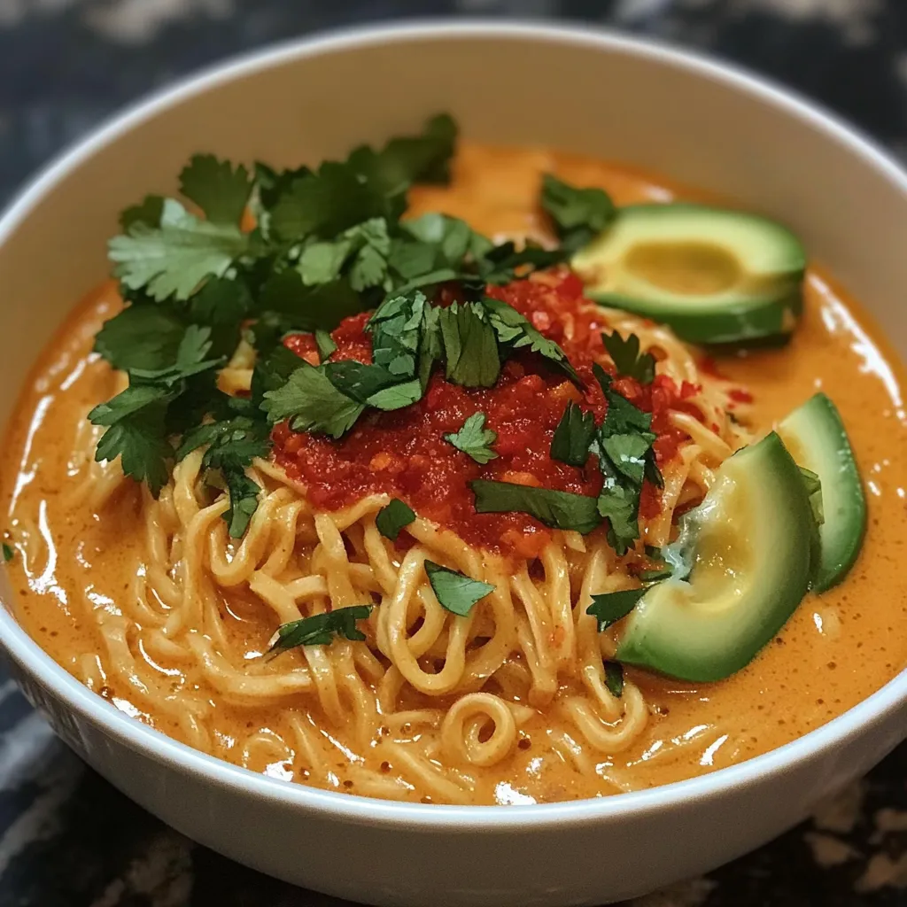 Soupe ramen épicée au lait de coco